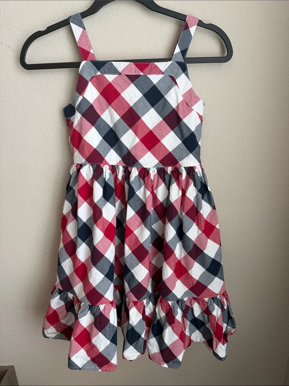 Gymboree Red, Navy & White Plaid Sundress
